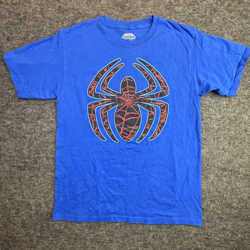 Marvel Ultimate Spider-Man T-Shirt Mens Size M Blue Graphic Short Sleeve Tee