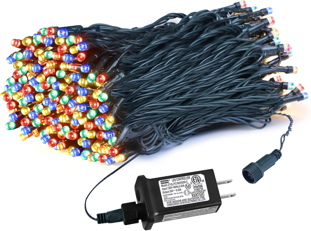 66FT 200 LED Christmas Fairy Lights with Green Wire - Connectable Plug-In String Lights