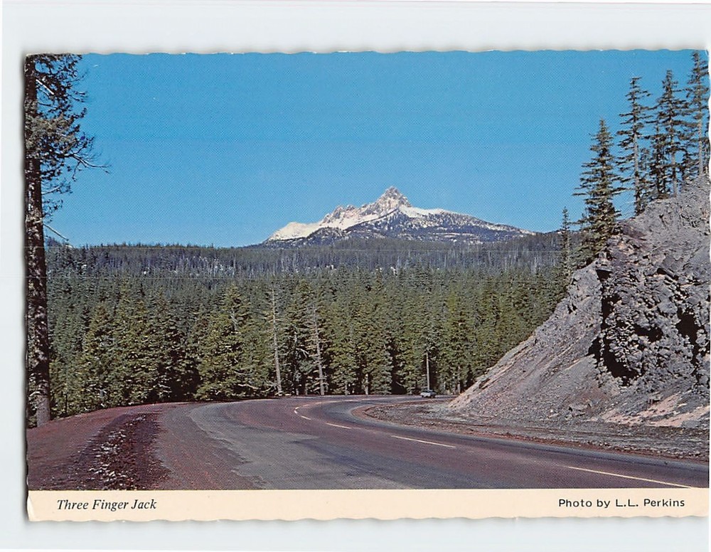 Postcard Three Finger Jack Santiam Highway Cascade Range Central Oregon USA