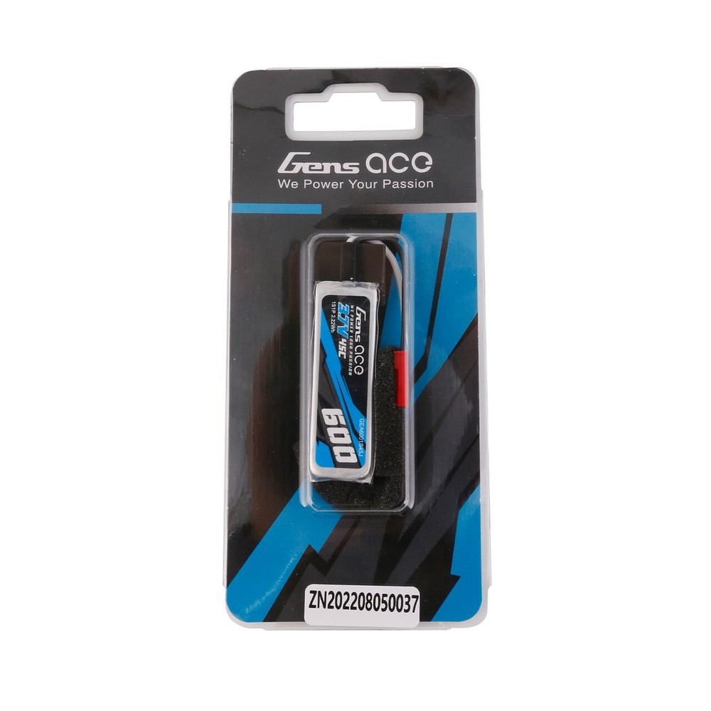 Gens Ace 600mAh 3.7V 45C 1S Lipo Battery Pack With JST Plug : Blade 120S 120 S2-image