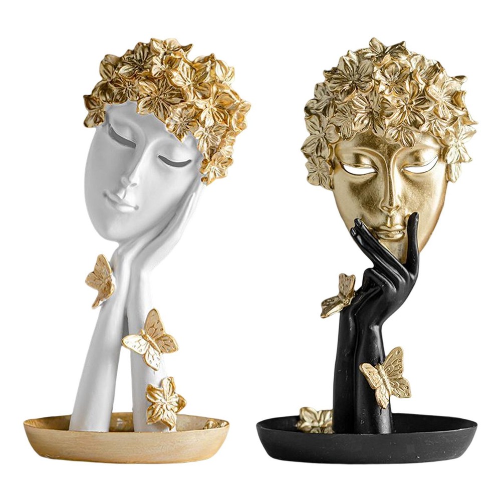 Modern Face Thinker Statue, Artwork Figurine Gift Character