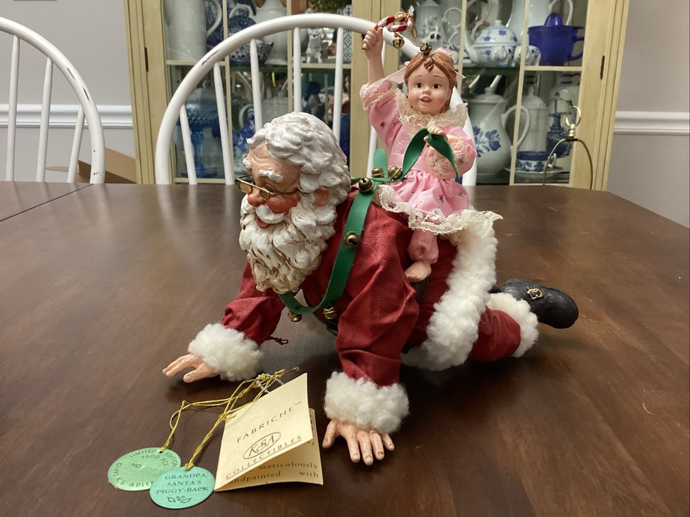 Vintage Kurt S Adler Grandpa Santa’s Piggy Back 1993 Collectible Figurine