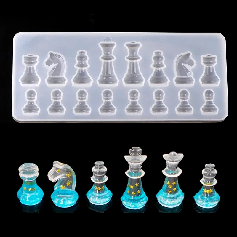 Epoxy Chess Shape Silicone uv Resin DIY Clay Epoxy Moulds Jewelry Pendant Molds