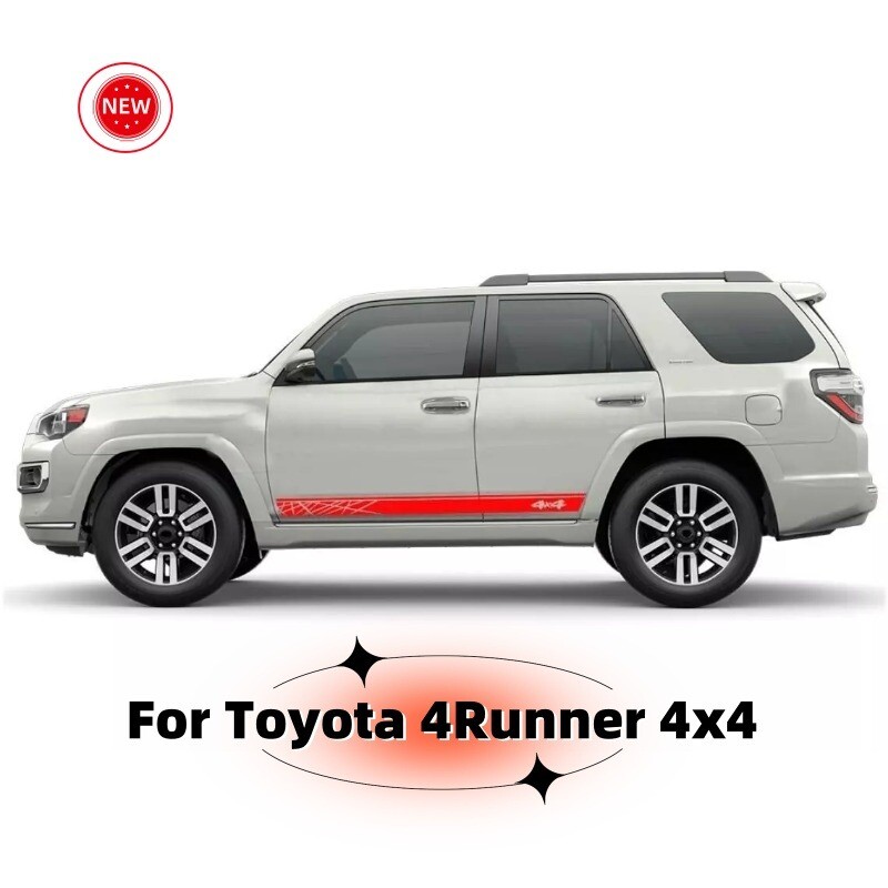 Toyota 4Runner Racing Sport Stripe Vinyl Decals Kit - Side Door Stickers 2-Pack