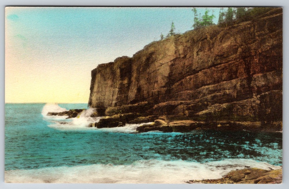 Albertype Otter Cliffs Acadia National Park Bar Harbor Maine ME Hand Colored-image