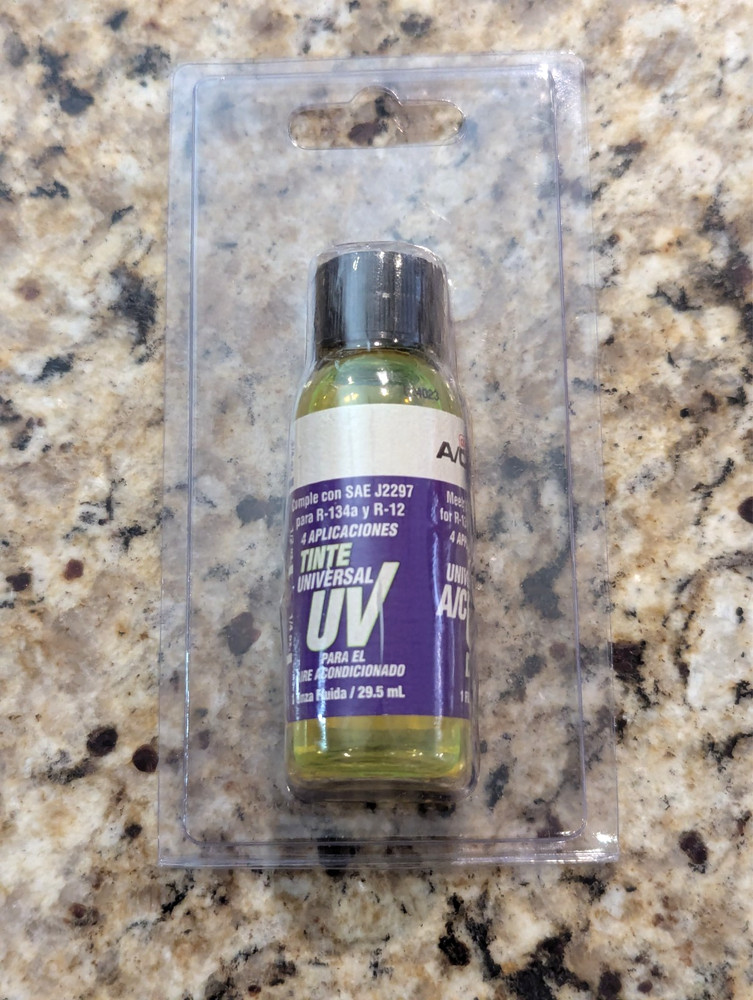 A/C Pro Fluorescent Leak Detector UV Dye; R-134a R-12 Auto Air Conditioning 1oz-image