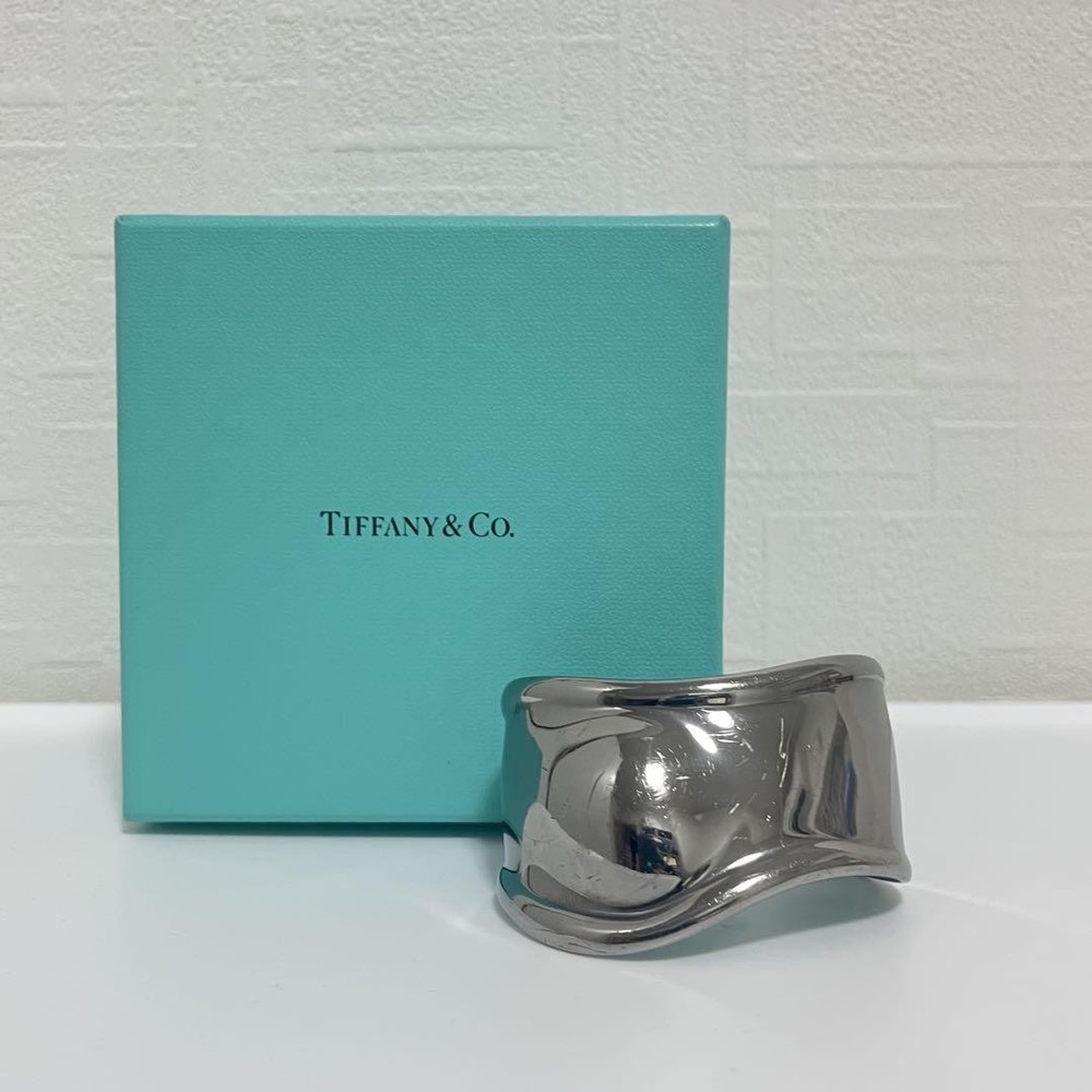 Tiffany Elsa Peretti Bone Cuff Ruthenium Right Hand Jewelry New
