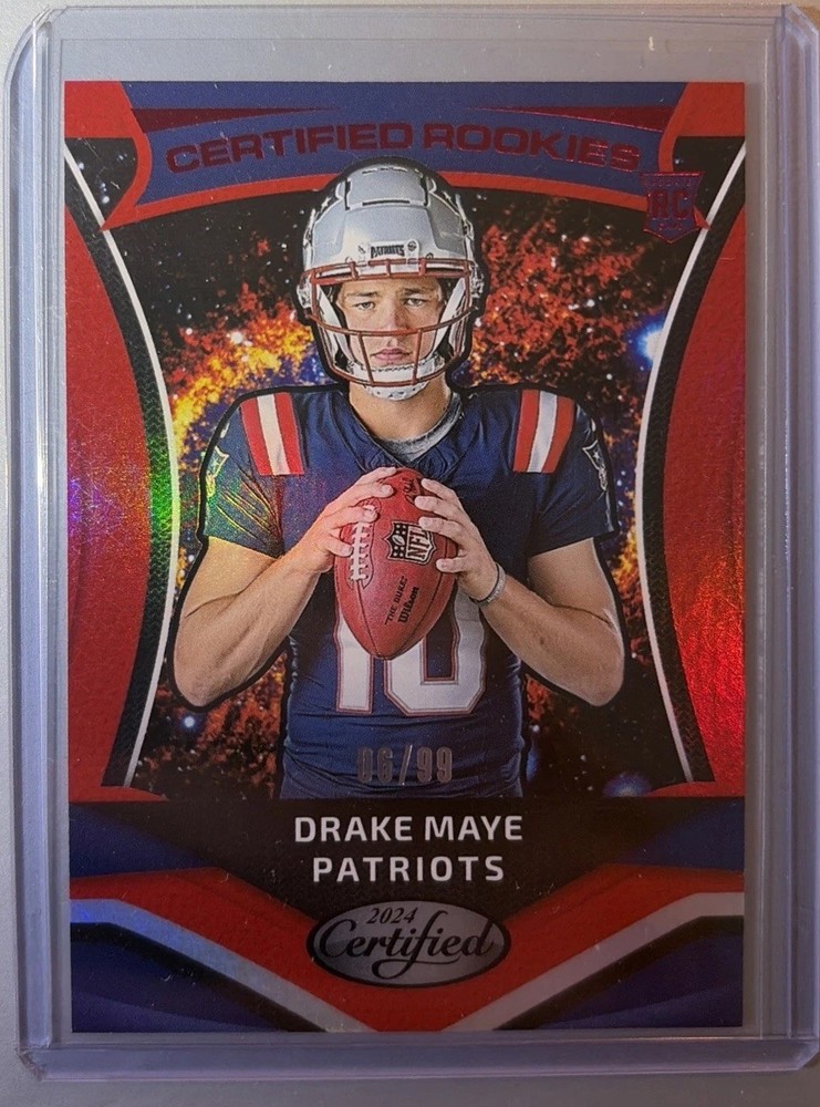 2024 Panini Certified - Certified Rookies Drake Maye #3 Red Mirror /99 (RC)