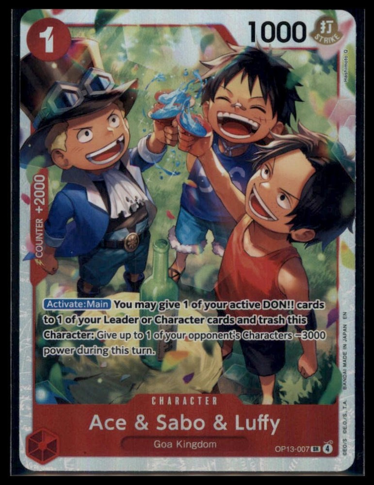 Carrying On His Will #OP13-007 Ace & Sabo & Luffy
