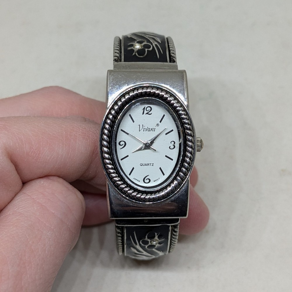Vintage Women's Vivani Silver Quartz Cuff Watch
