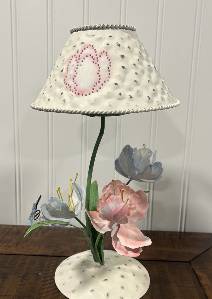Home Interiors Decorative Metal Candle Holder With Shade Springtime - Tin