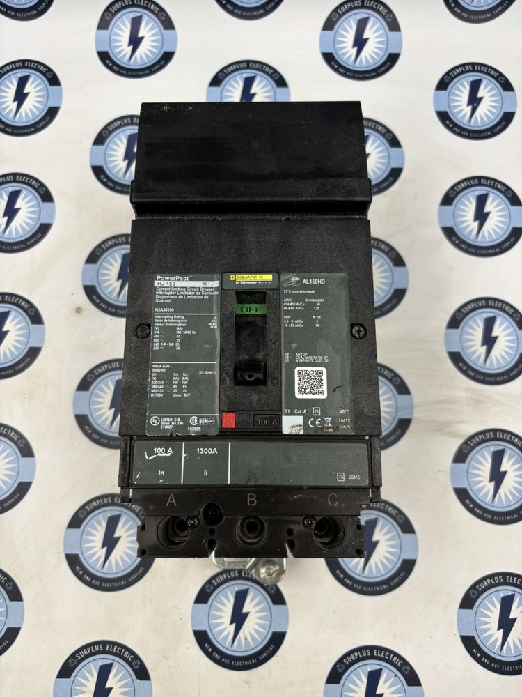 HJA36100 Square D Circuit Breaker 100A 600V 3-Pole