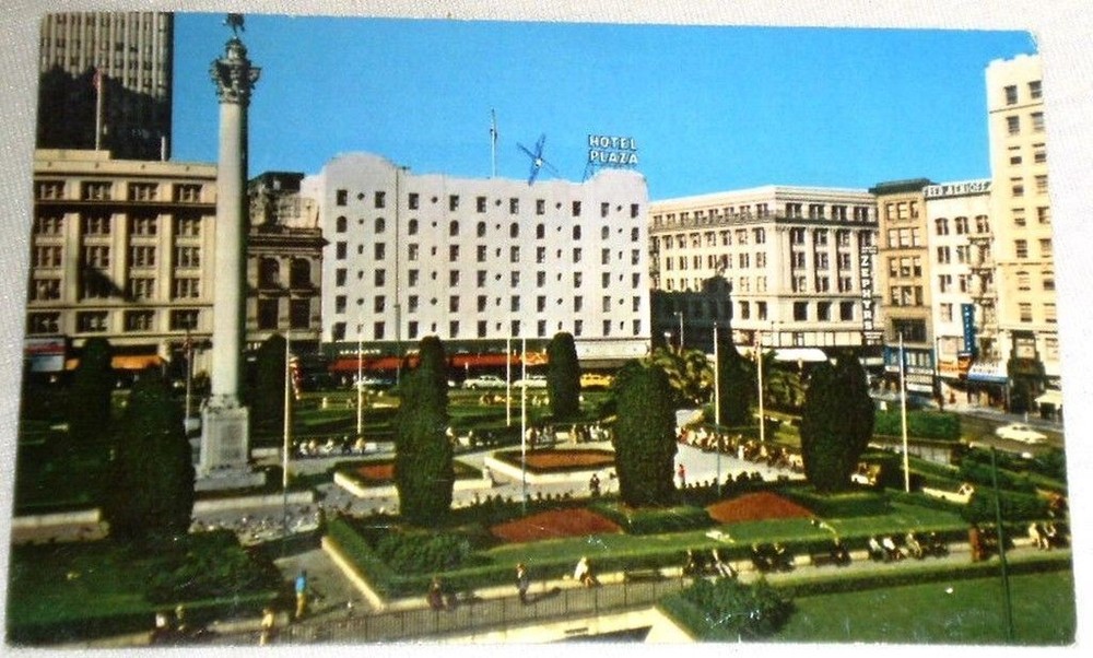 California Postcard San Francisco Hotel Plaza