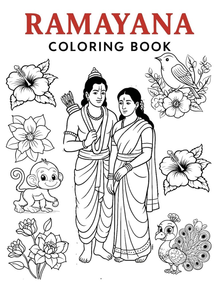 Ramayana coloring Book: Stories and Lessons from the Ramayana Through Coloring,