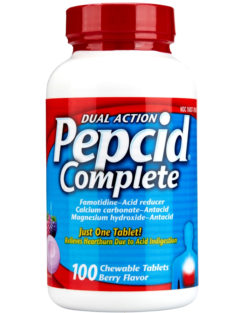 Pepcid Complete Dual Action Acid Reducer CHEWABLE Tablets Berry 100 ct-image