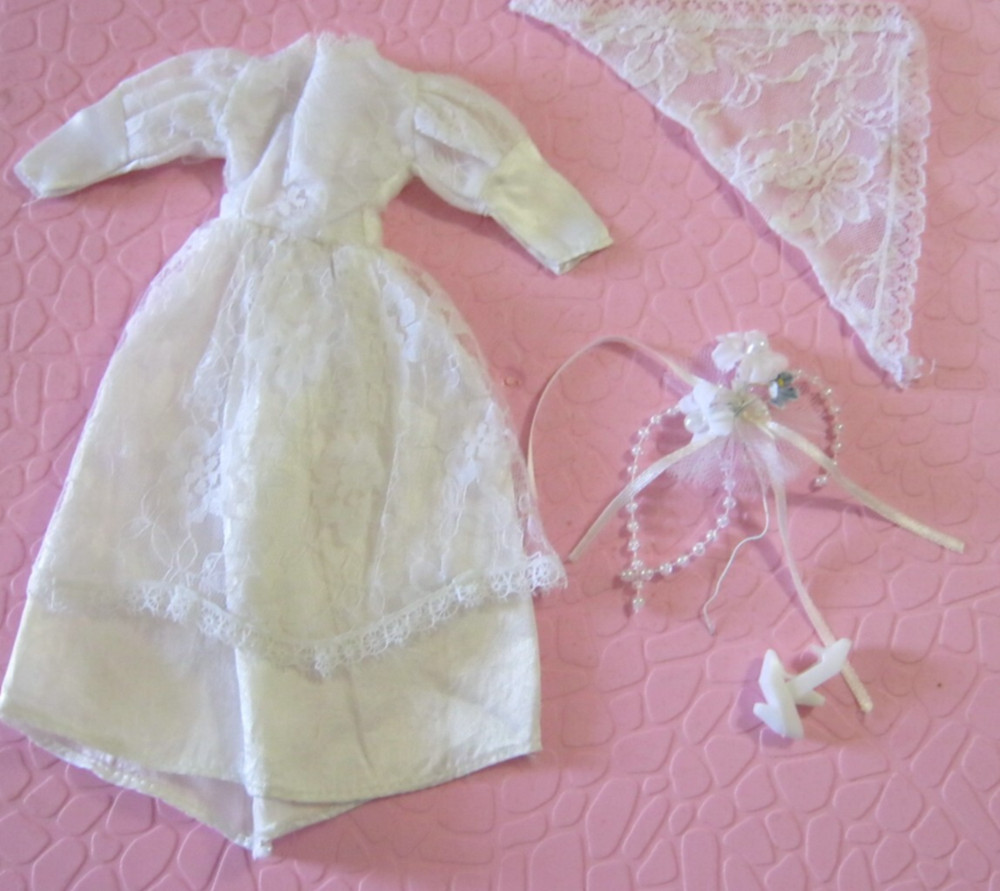 Vintage Barbie Clothing Wedding Bridal Outfit Dress, Veil, Shoes,  Bouquet #2