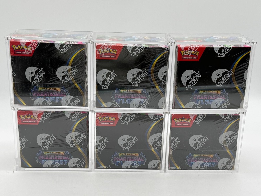 Lot of (6) Pokemon TCG Phantasmal Flames Booster Boxes SEALED ME02Acrylic Cases Included