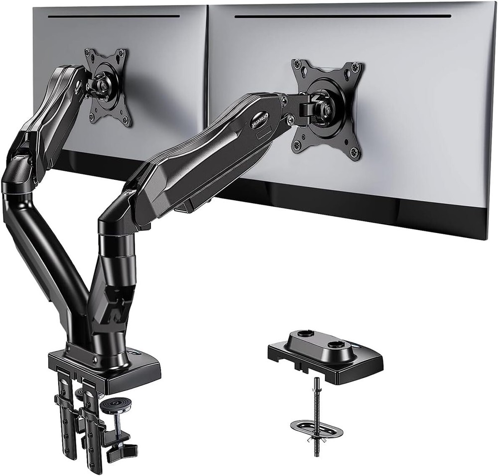HUANUO Dual Monitor Stand - Full Adjustable Monitor Desk Mount