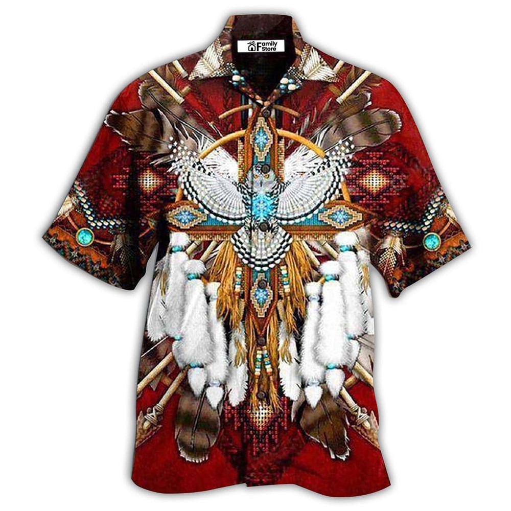Native Dreamcatcher Sunset Red Hawaiian Shirt for Men and Women - Vibrant Tropical Design, Lightweight and Comfortable, Perfect for Summer Beach Vacation or Casual Wear