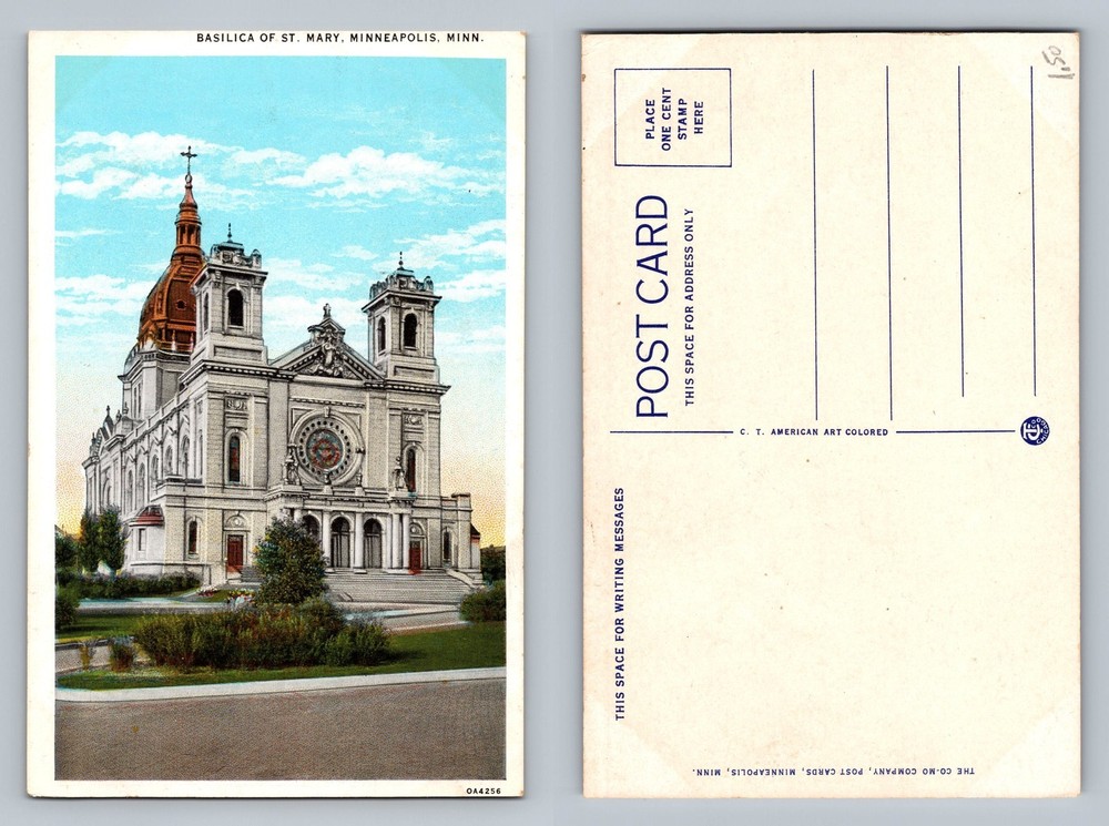 Minneapolis, MN-Minnesota, Basilica of St Mary Church PC Vintage Postcard