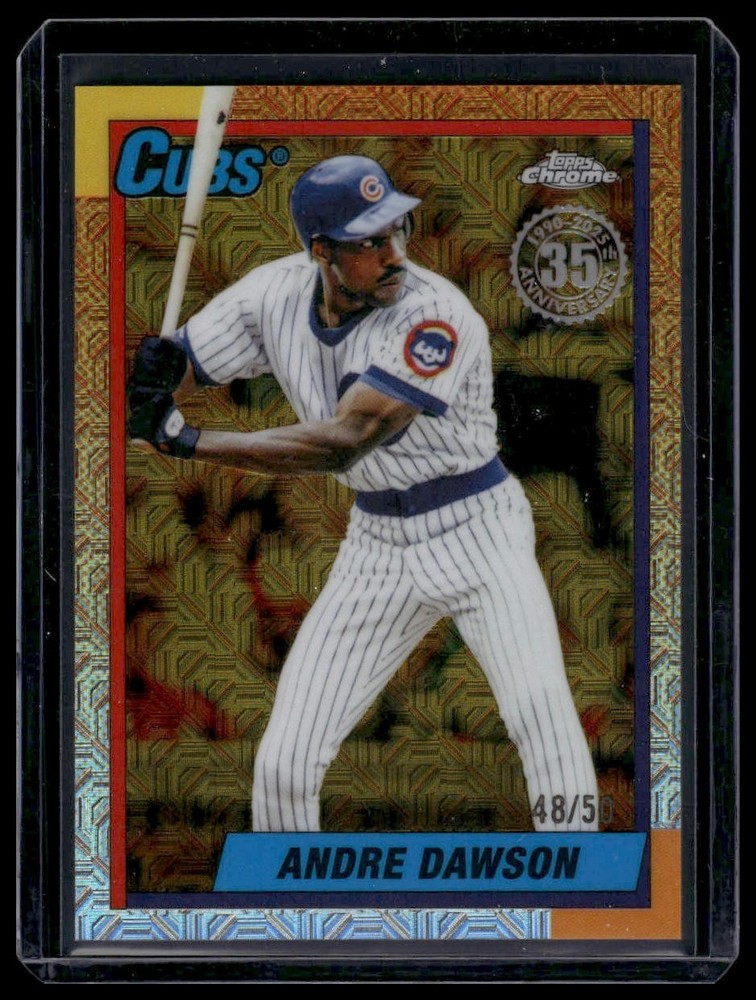 2025 Topps Update #U90C-18 Andre Dawson 1990 Chrome Silver Pack Gold #/50