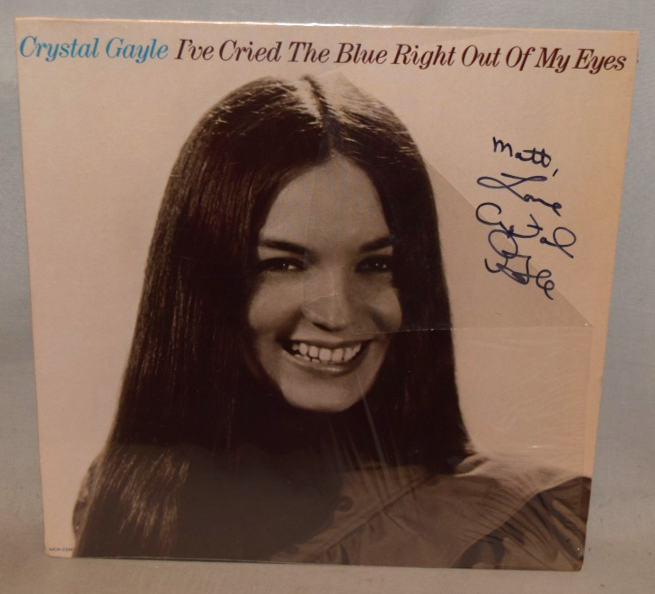 1978 -CRYSTAL GAYLE- Signed/Autograph/Auto LP Record Album - I've Cried The Blue
