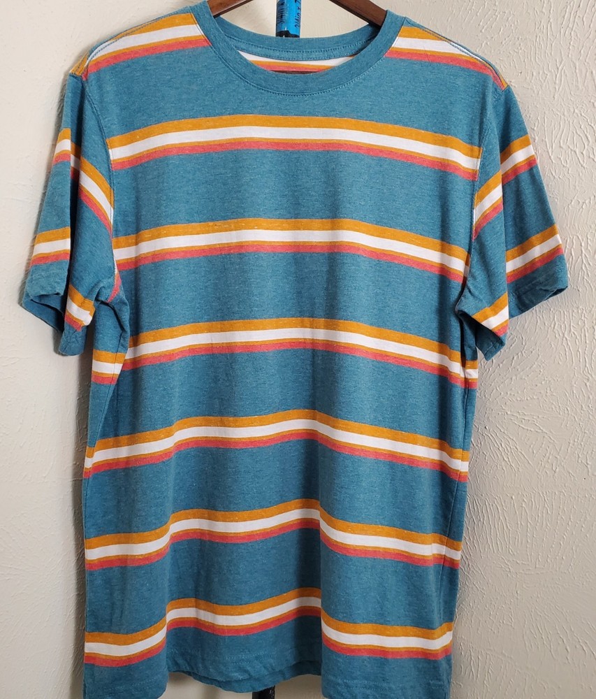 Vtg Op 90's Retro Stripe T-Shirt Size Medium Or Large