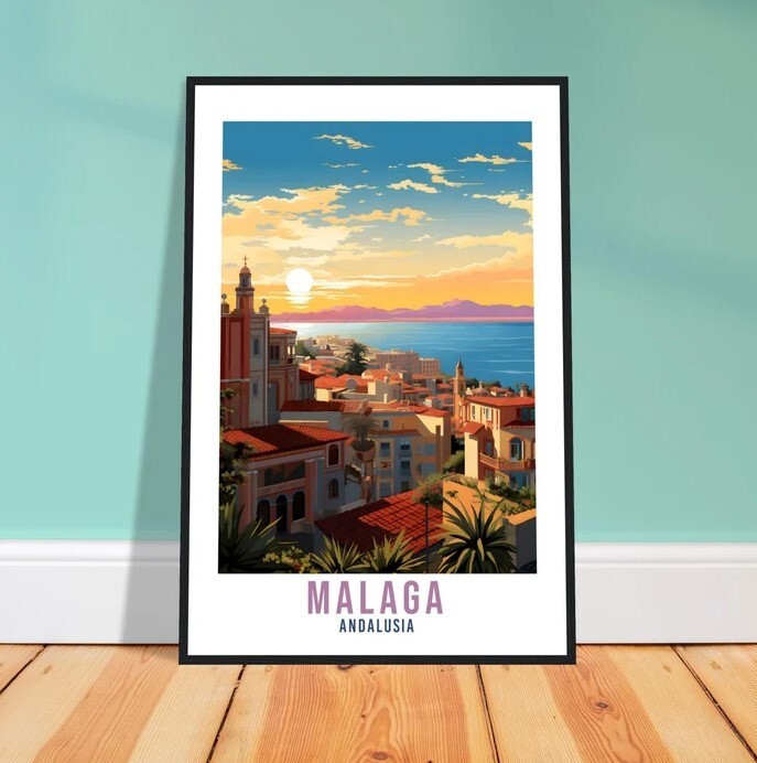 Malaga Travel Poster Wall Art Malaga Wall Hanging Home Décor
