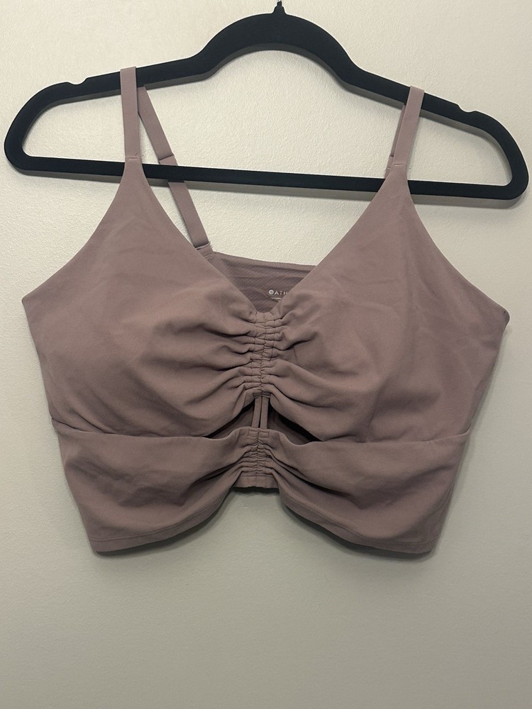 Athleta Cinch Longline Bra in Purple Size XL