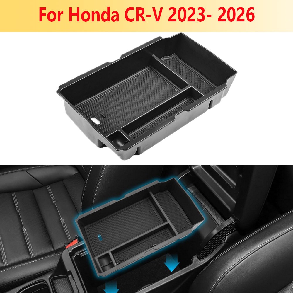 Fit For 2023-2026 Honda CRV SUV Center Console Armrest Box Organizer Tray Black