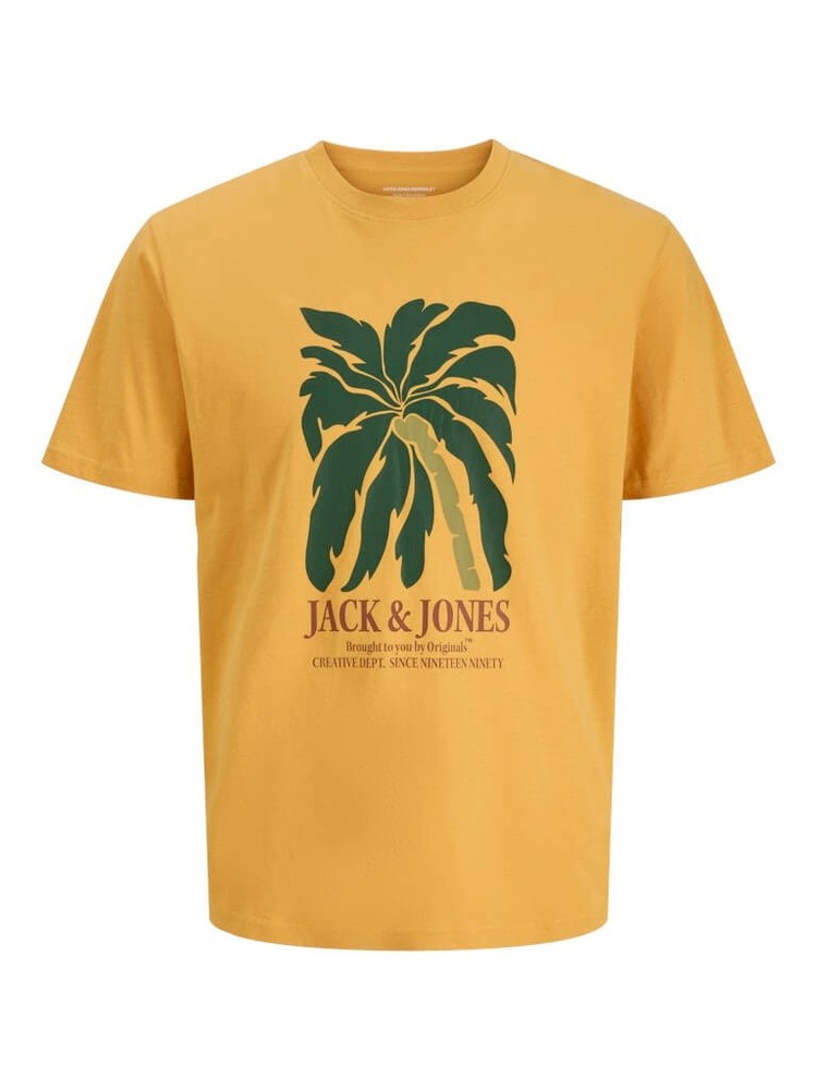 Jack & Jones JORDOWN Crew Neck 100% Cotton T-Shirt - Golden Apricot