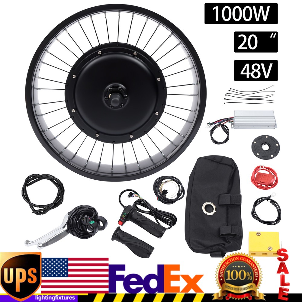 48V 1000W Fat Tire Front Wheel E-Bike Conversion Kit 20 Inch