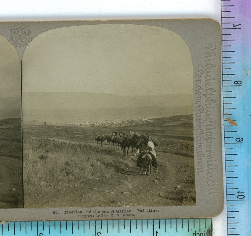 Tiberias & Sea of Galilee Palestine Universal Stereoview