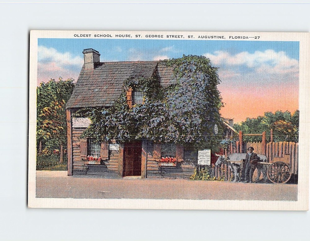 Postcard The Oldest School House St. George Street St. Augustine Florida USA