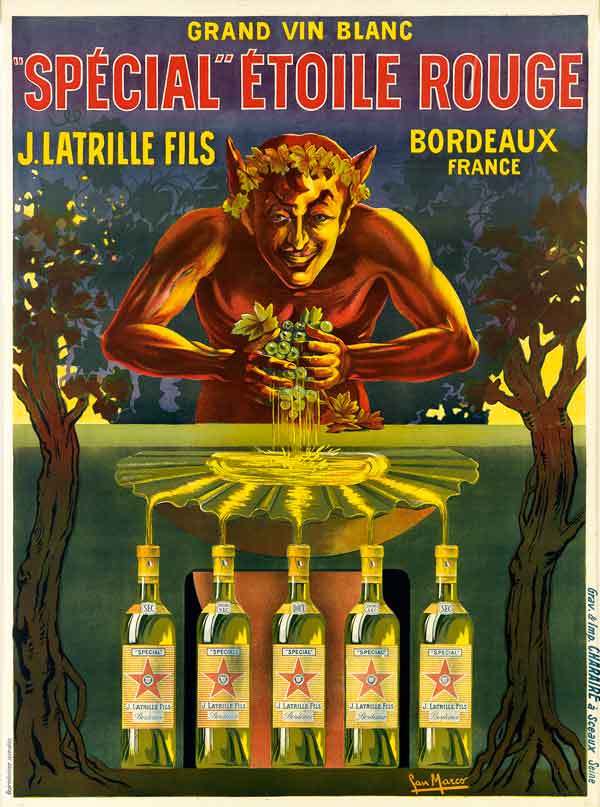 French Wine Etoile Rouge 1920 Advertising Liquor Giclee Canvas Print 18x24