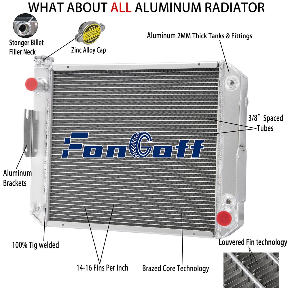 4Rows Aluminum Radiator Fits Hyster Yale Forklift H45-65XM 2037521,580011813 NEW