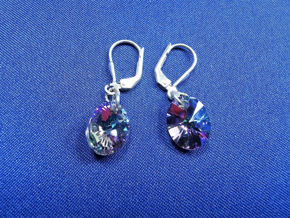 Grandma Grabe's Beautiful Vintage 925 Sterling Silver Crystal 2.48G Earrings