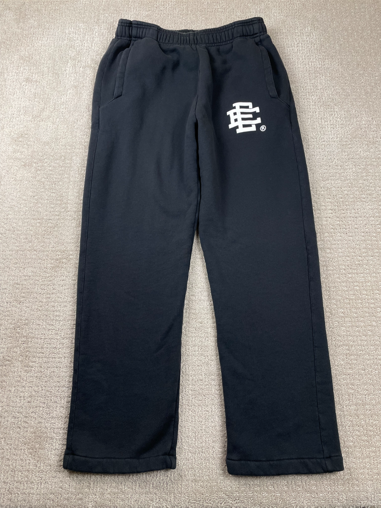 Eric Emanuel Sweatpants 2XL EE Basic Black Joggers Cotton Terry Wide Leg Baggy