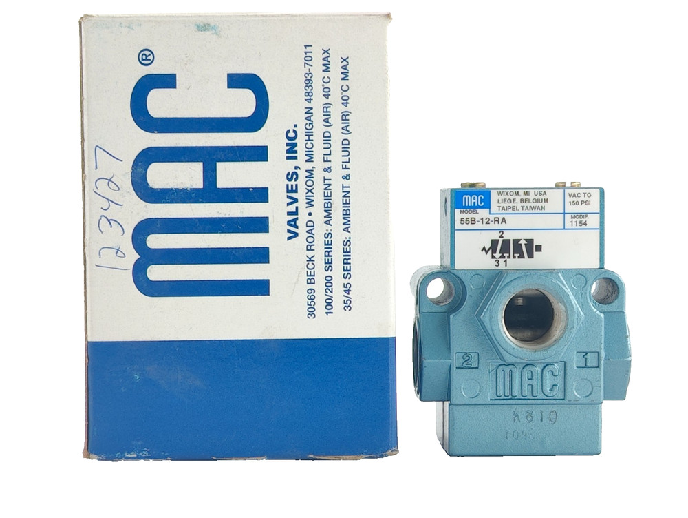 NEW MAC 55B-12-RA Pnuematic Solenoid Valve FREE SHIPPING