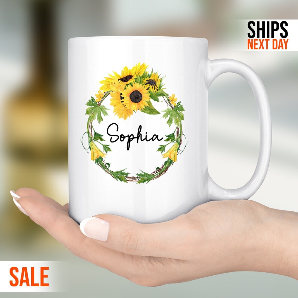 Personalized Floral Name Mug Bridesmaid Mug Bridesmaid Gift Custom Name Mug