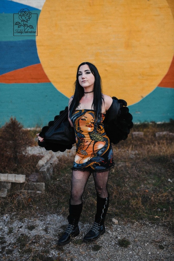 Y2K Mini Dress Ed Hardy Inspired