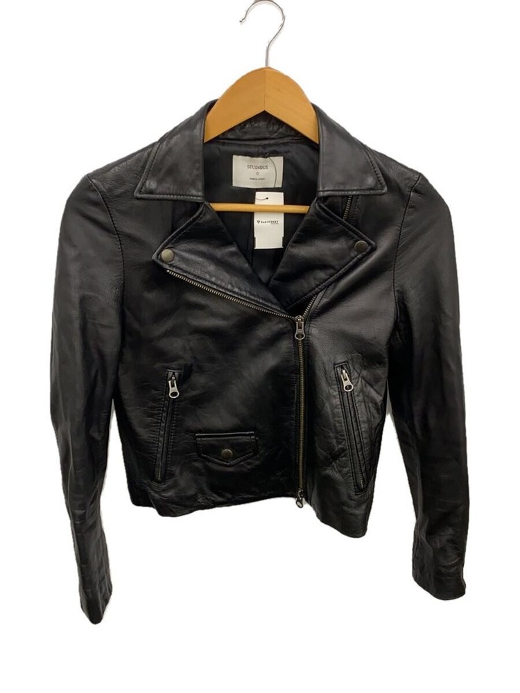 Studious Double Riders Jacket/0/Sheep Leather/Blk/Plain/206352001 3475