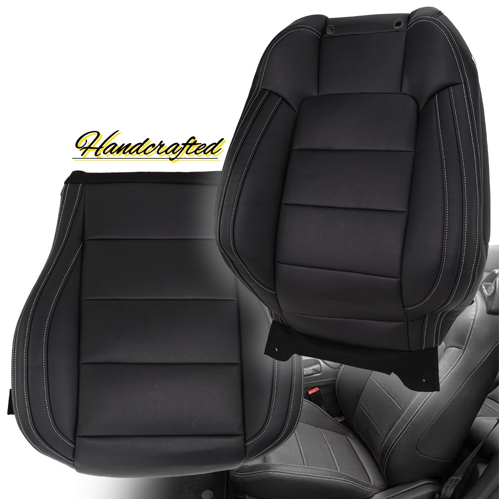 For 2015-2023 Ford Mustang Driver Side Replacement Perf Leather Seat Cover Black