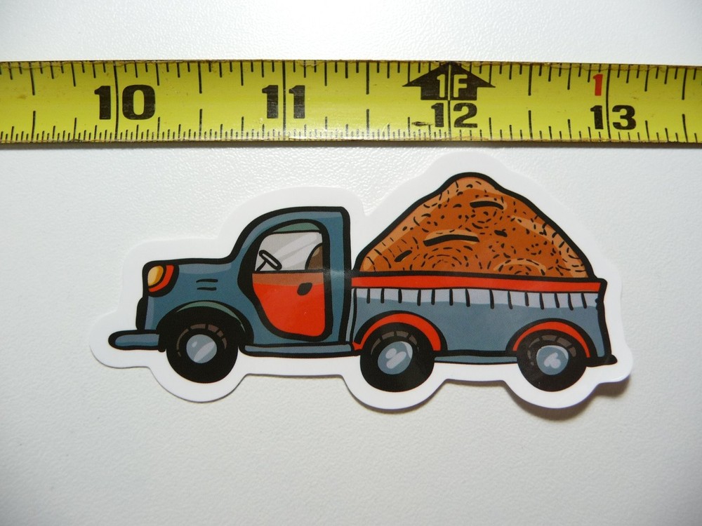 Cartoon Dump Truck Decal Sticker for Laptop Fun Design