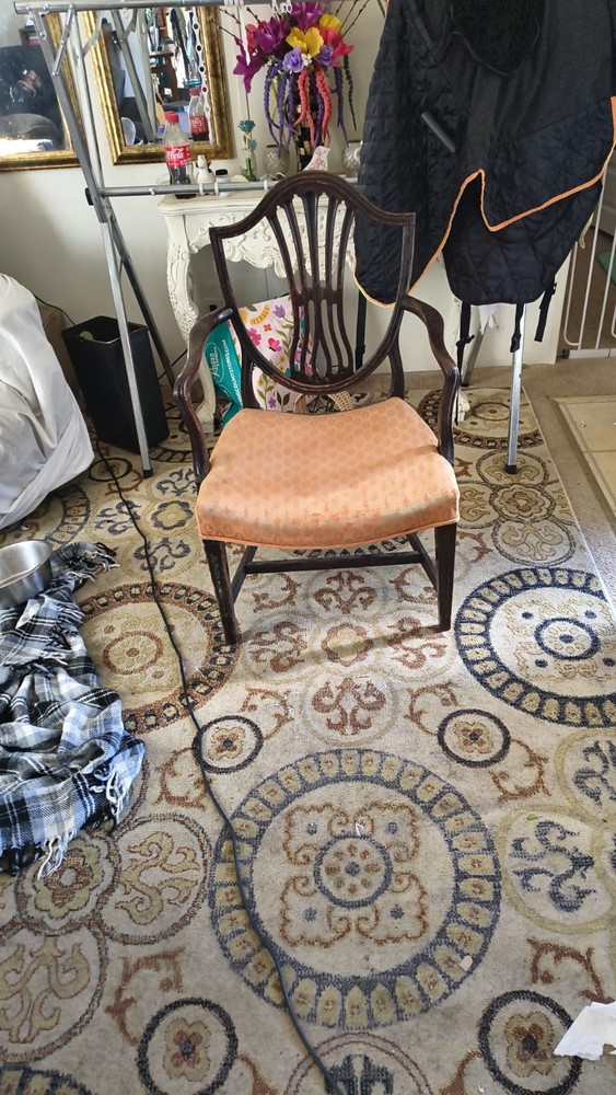 Antique 18th Century George III Hepplewhite Shield-Back Armchair,