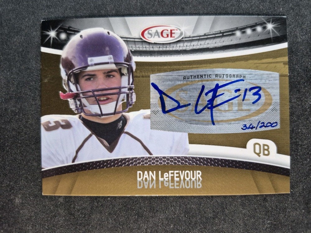 2010 Sage Auto Gold /200 Dan LeFevour #A-28 Autographs Bengals Central Michigan
