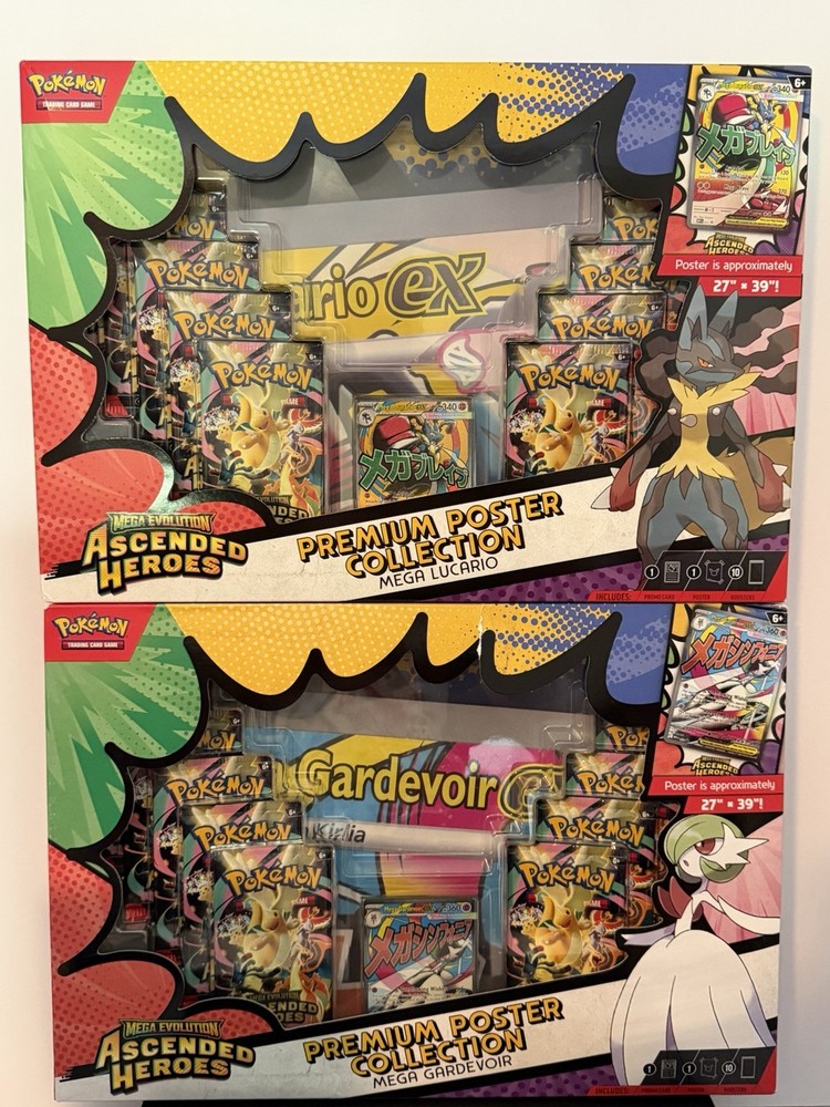 Pokémon TCG Mega Evolution Ascended Heroes Premium Poster Collection Lot of 2