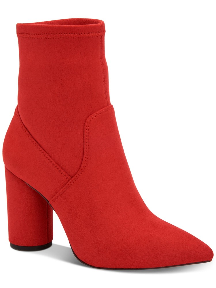 BCBGENERATION Womens Red Ally Pointed Toe Sculpted Heel Zip-Up Booties 8.5 B