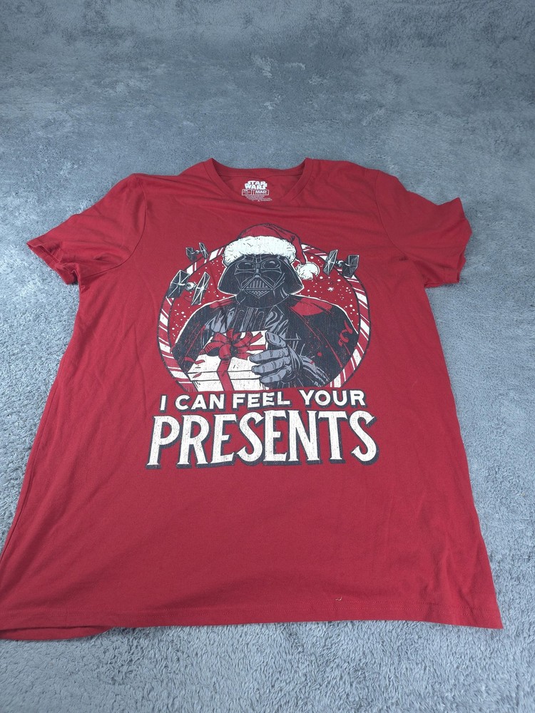 Star Wars Shirt Mens 2XL Darth Vader Christmas Santa Holiday Tee Movie Gift