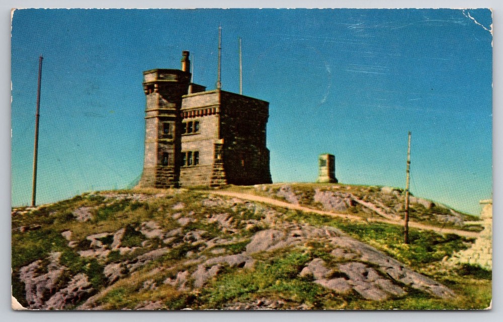 Cabot Tower Signal Hill St. John's Newfoundland 1956 Mirro-Krome Postcard